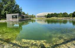 Woda w stawie w parku Lotników Polskich bez filtracji