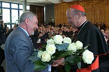 Gratulacje Kardynałowi Stanisławowi Dziwiszowi złożył Jacek Majchrowski, Prezydent Miasta Krakowa.