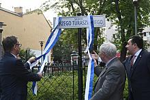 Odsłonięcie tablicy z nazwą Skwer Jerzego Turaszwiliego