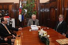 Czeski Minister Kultury Václav Riedlbauch wraz z towarzyszącą mu delegacją i Ambasadorem Republiki Czeskiej Janem Sechterem, spo