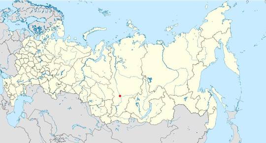 Krasnojarsk na mapie Rosji
