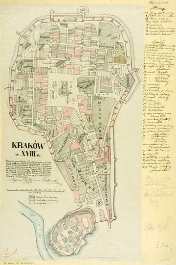 Historyczne widoki i plany Krakowa - Plany z XVII i XVIII wieku