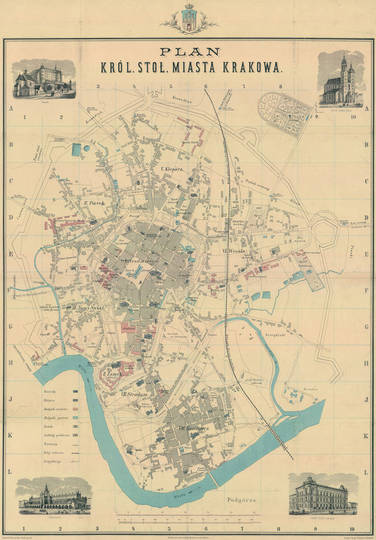 Historyczne widoki i plany Krakowa - Plany z XIX wieku