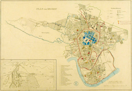Historyczne widoki i plany Krakowa - Plany z XIX wieku