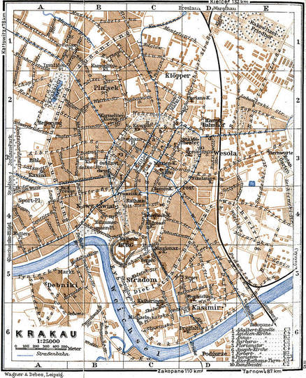 Historyczne widoki i plany Krakowa - Plany z XX wieku i współczesne