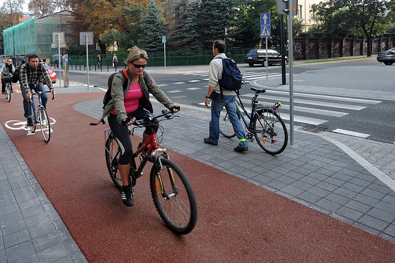Kraków staje się coraz bardziej przychylny dla rowerzystów...
