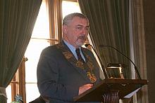 Prof. Jacek Majchrowski, Prezydent Miasta Krakowa, w trakcie wygłaszania laudacji.