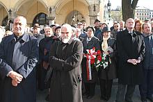 Zaproszeni goście. 
Na pierwszym planie od lewej: ks. Bronisław Fidelus, archiprezbiter Bazyliki Mariackiej i Mieczysław Rokosz