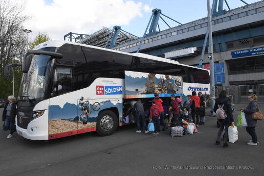 Wyjazd uchodźców ukraińskich do Innsbrucka