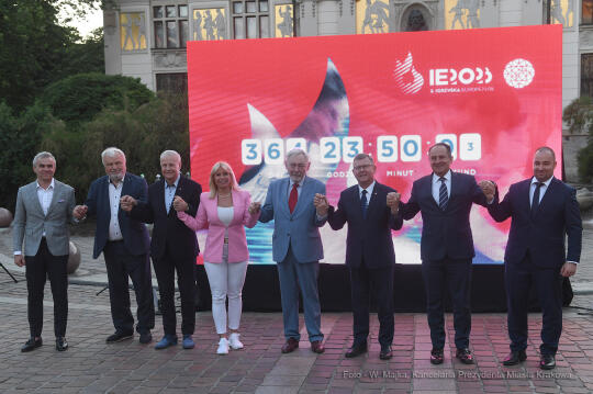 Prezentacja logotypu oraz uruchomienie zegara odliczającego czas pozostały do Igrzysk Europejskich Kraków Małopolska 2023