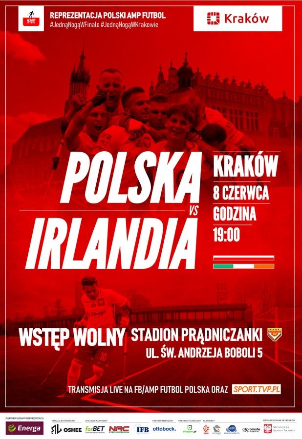 Ampfutbol Polska Irlandia Krakow plakat