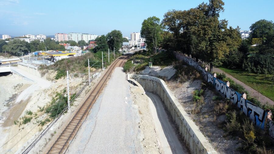 Trasa Łagiewnicka, budowa, tunel tramwajowy