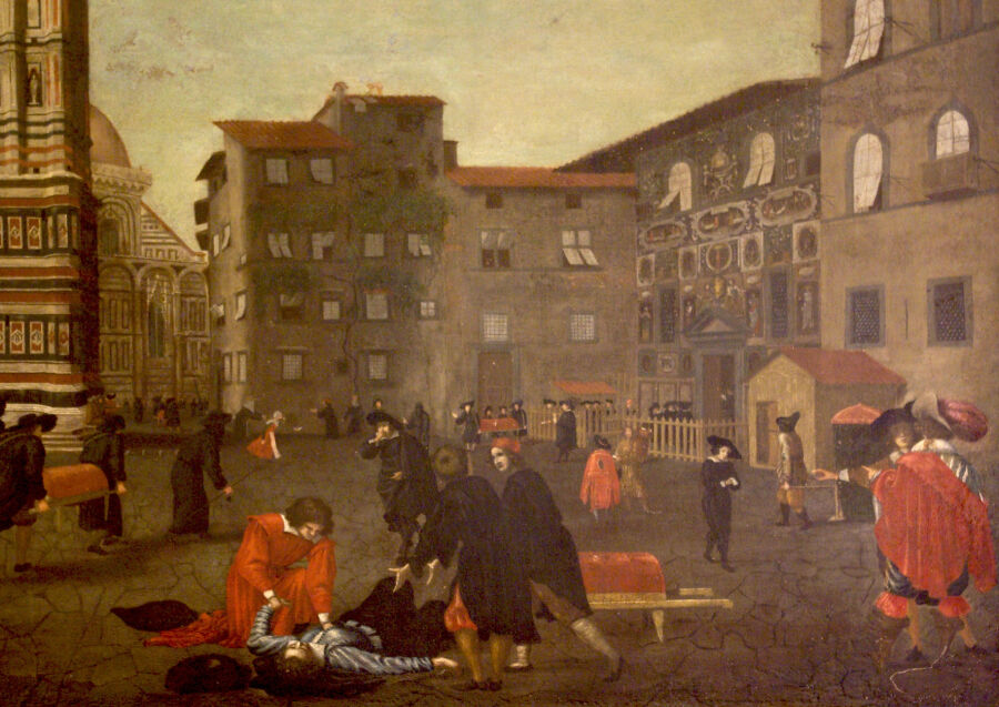 Luigi Baccio del Bianco „Plaga we Florencji w 1630 roku”