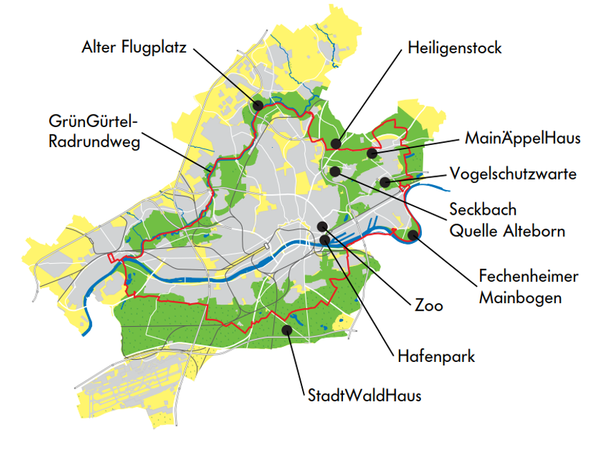 Mapka obszaru GrünGürtel