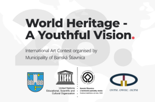 logotyp konkursu plastycznego w ramach projektu OWHC Światowe Dziedzictwo – Młodzieńcza Wizja 2022 realizowanego przez Bańską Szczawnicę 