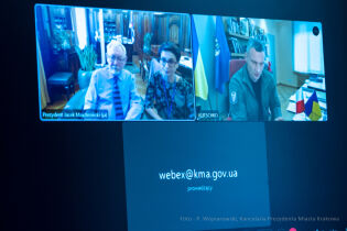 Rozmowa online Prezydenta Krakowa z Merem Kijowa 13 lipca 2022 r.